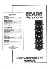 Sears Kenmore 73915 Use, Care, Safety Manual