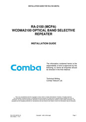 COMBA RA-2100 Installation Manual