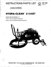 Graco HYDRA-CLEAN 2104ET Instructions-Parts List Manual