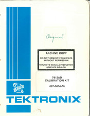 Tektronix 067-0854-00 Instruction Manual