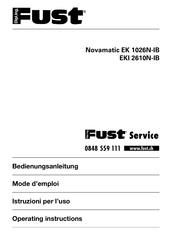 FUST Novamatic EK 1026N-IB Operating Instructions Manual