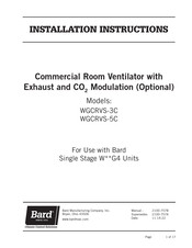 Bard WGCRVS-5C Installation Instructions Manual
