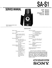 Sony SA-S1 Service Manual
