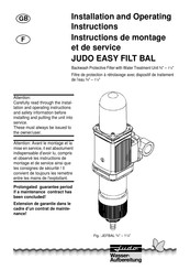 Judo EASY FILT BAL JEFBAL 3/4 Installation And Operating Instructions Manual
