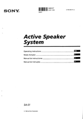 Sony SA-S1 Operating Instructions Manual