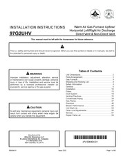 Lennox 97G2UHV Installation Instructions Manual