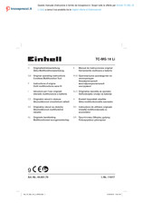 EINHELL TC-MG 18 Li-Solo Original Operating Instructions