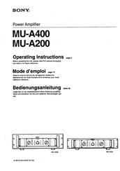 Sony MU-A400 Operating Instructions Manual