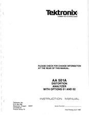 Tektronix AA 501A Instruction Manual
