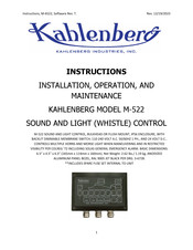 Kahlenberg M-522 Instructions Manual
