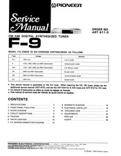 Pioneer F-9 Service Manual