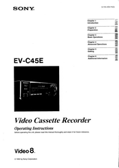 Sony Video 8 EV-C45E Operating Instructions Manual