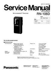 Panasonic Microcassette RN-106D Service Manual