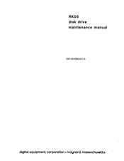 Digital Equipment RK05 Series Abbreviated Component Maintenance Manual