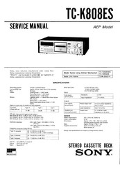 Sony TC-K808ES Service Manual