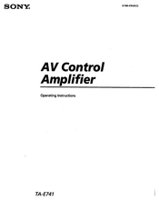 Sony TA-E741 Operating Instructions Manual