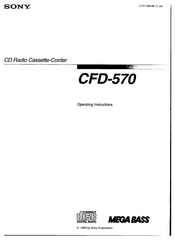 Sony MEGA BASS CFD-570 Operating Instructions Manual