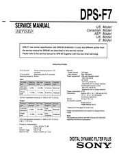 Sony DPS-F7 Service Manual