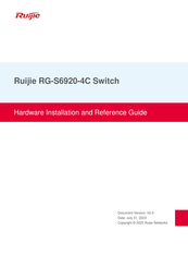 Ruijie RG-S6920-4C Series Hardware  Installation And Reference Manual