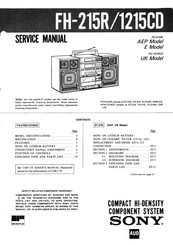 Sony FH-215R Service Manual