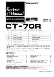 Pioneer CT-70R Service Manual
