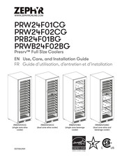 Zephyr Presrv PRB24F01BG Use, Care And Installation Manual