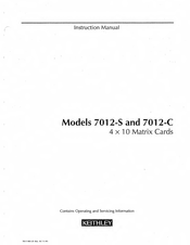 Keithley 7012-C Instruction Manual