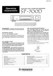 Pioneer SP-700D Operating Instructions Manual
