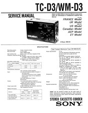 Sony TC-D3 Service Manual