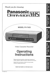Panasonic Omnivision VHS PV-7453 Operating Instructions Manual