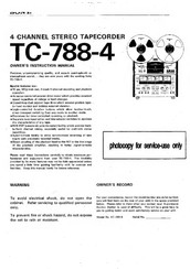 Sony TC-788-4 Owner's Instruction Manual