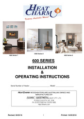 Shamic Sheetmetal HeatCharm I600 7 Series Installation & Operating Instructions Manual
