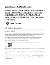 MikroTik RB921UAGS-5SHPacT-NM Quick Manual