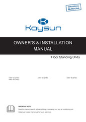 Kaysun KSEF-56 DN5.0 Owners & Installation Manual