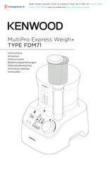 Kenwood MultiPro Express Weigh+ FDM71.900SS Instructions Manual