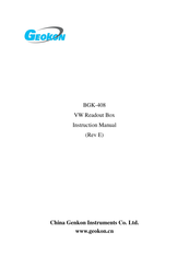 Geokon BGK-408 Instruction Manual