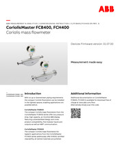 ABB CoriolisMaster FCHB400 Manual