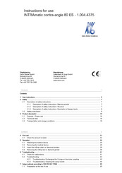 KaVo INTRAmatic contra-angle 80 ES Instructions For Use Manual