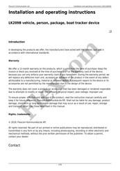 Flexcom LK209B Installation And Operating Instructions Manual