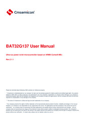 Cmsemicon BAT32G137 User Manual