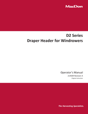 MacDon NEW HOLLAND D2 Series Operator's Manual