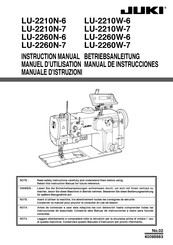 JUKI LU-2210W-6 Instruction Manual