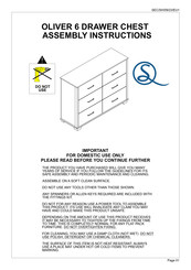 Seconique OLIVER 6 DRAWER CHEST Assembly Instructions Manual