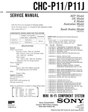 Sony CHC-P11 Service Manual