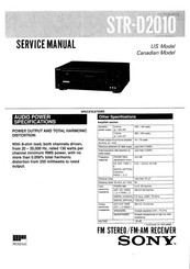 Sony STR-D2010 Service Manual