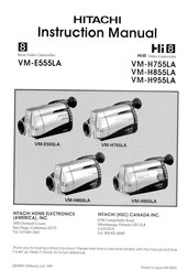 Hitachi VMH-955LA - Camcorder Instruction Manual