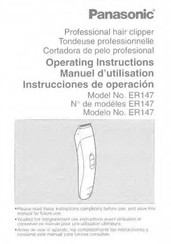 Panasonic ER-147 Operating Instructions Manual