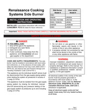 Renaissance Cooking Systems LJRSB3A Installation And Operating Instructions Manual