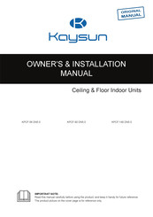 Kaysun KPCF-140 DN5.0 Owners & Installation Manual