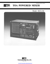 Toa MCX-106 Manual